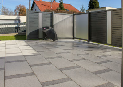 Terrasse aus Betonplatten 60/40 in Steinoptik Hell/Dunkel